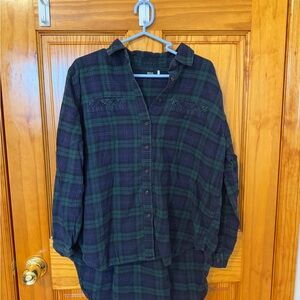 BDG Plaid Shirt in Dark Green and Navy